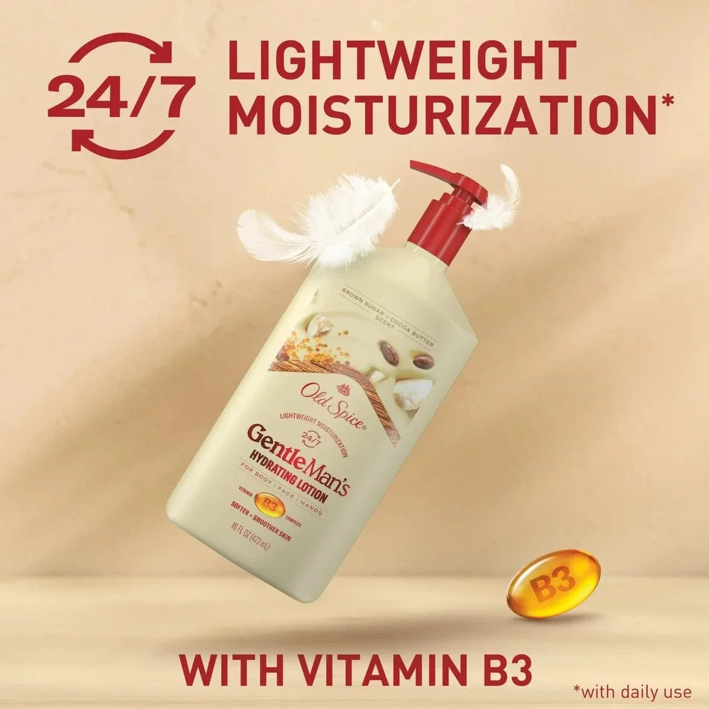 Old Spice Gentlemans Hand, Face and Body Hydrating Lotion All Skin Types 16oz